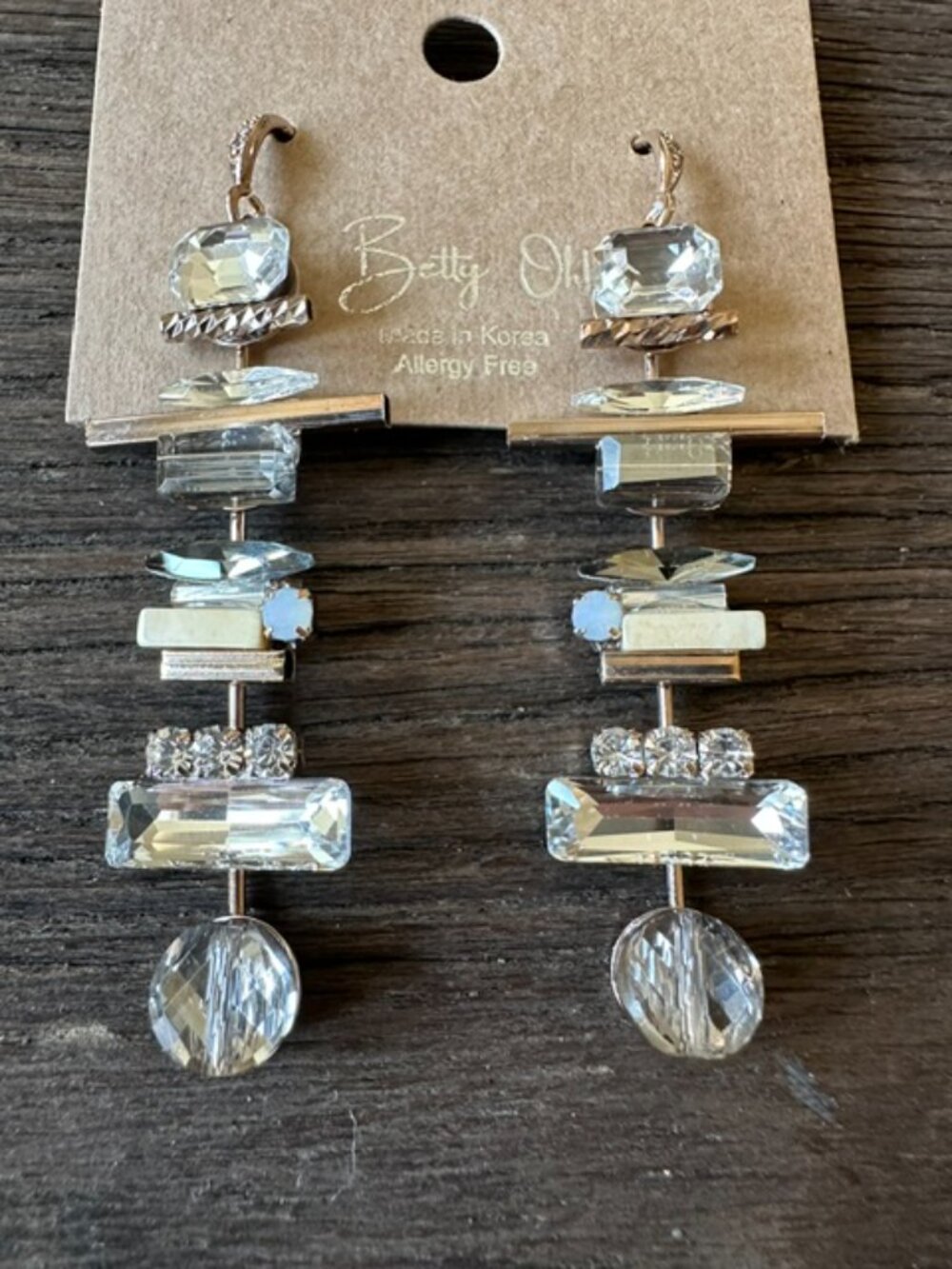 Beautiful Crystal Drop Earrings by Betty Oh! New from Market